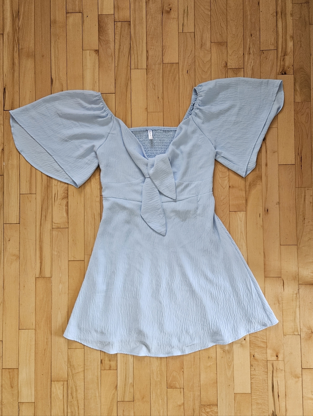 Light Blue Tie-Front Summer Dress - Picture 6 of 10